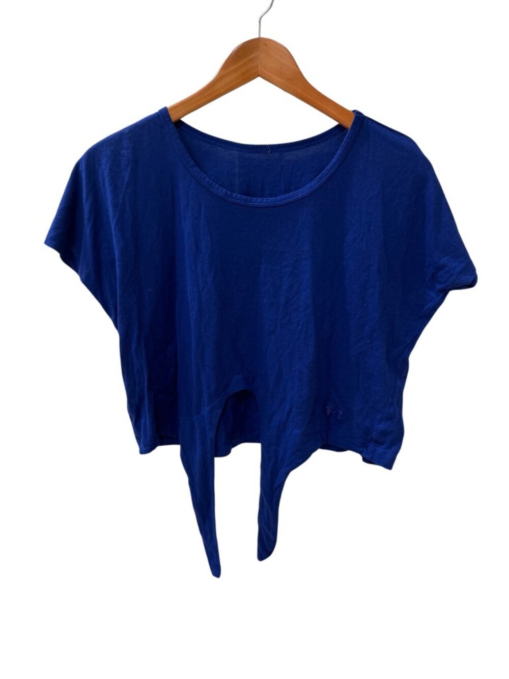 Under Armour Royal Blue Tie-Front Crop Top, Size Small/Medium (Approx.) - Picture 4 of 5